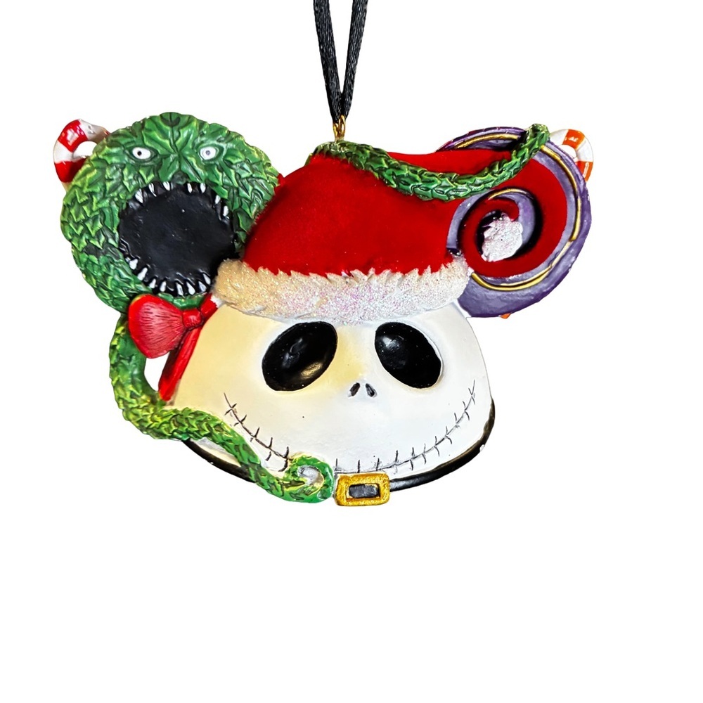 Disney Parks Santa Jack Skellington Mickey Ear Hat Resin Ornament NBC